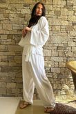 Lindin Linen Blend Kimono Top White